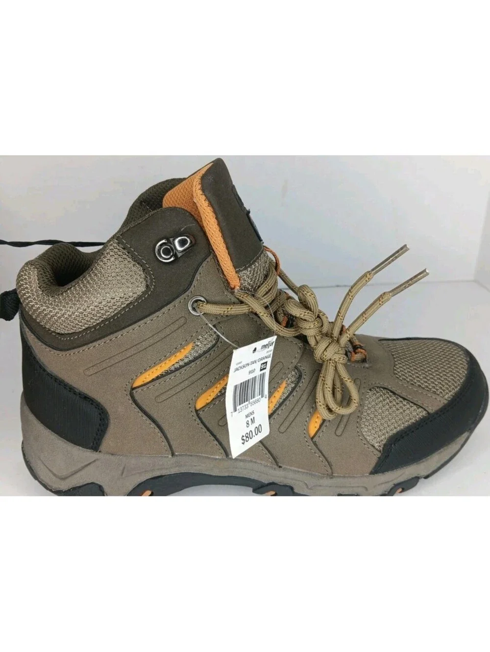 Men’s Lake & Trail Jackson Hiking Boot Tan/Orange Size 8 New W/Tags Thinsulated